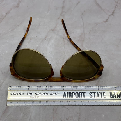 Vintage Aviator Style Acrylic Tortoiseshell & Gold Tone Sunglasses TH9-G2-7
