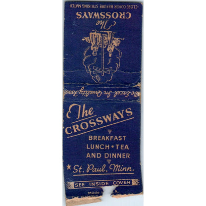 The Crossways Restaurant St. Paul MN Vintage Matchbook Cover SD2-Y3