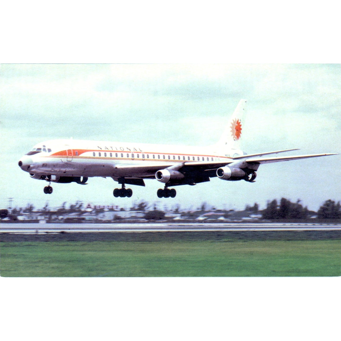 National Airlines Douglas DC-8 Vintage Postcard P4-5