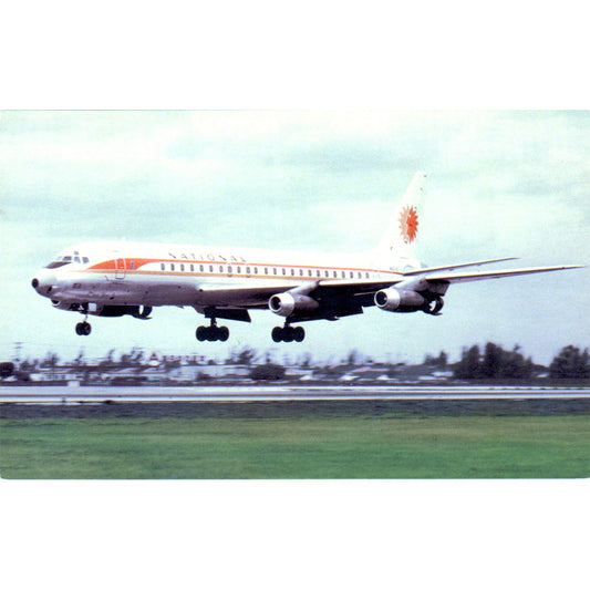 National Airlines Douglas DC-8 Vintage Postcard P4-5