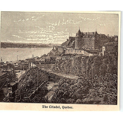 The Citadel Quebec Canada 3x4" 1901 Engraving AF6-M13