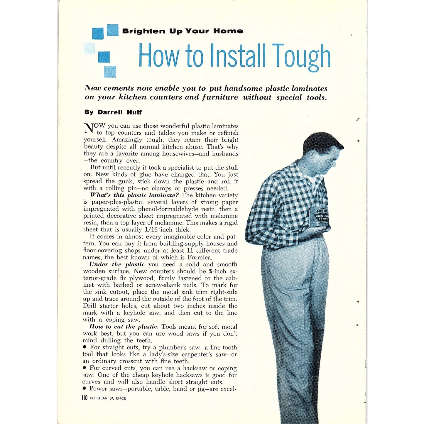 How to Install Tough Plastic Counter Tops Darrell Huff 3-Page 1955 Article AG1-4