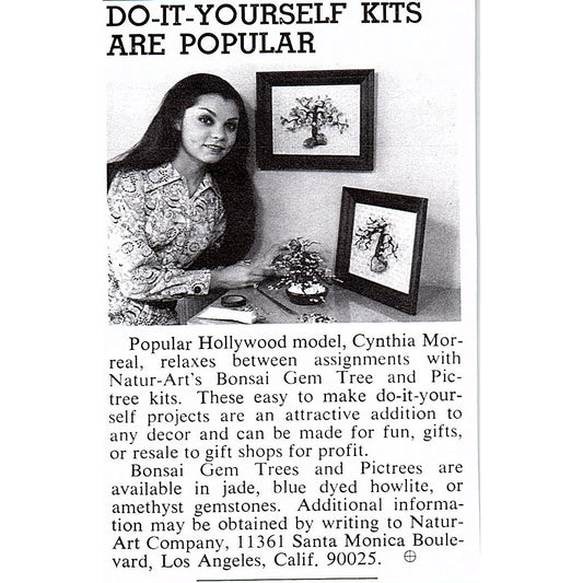 Natur-Art Bonsai Gem Tree Cynthia Morreal Los Angeles CA 1972 Ad AF8-M2