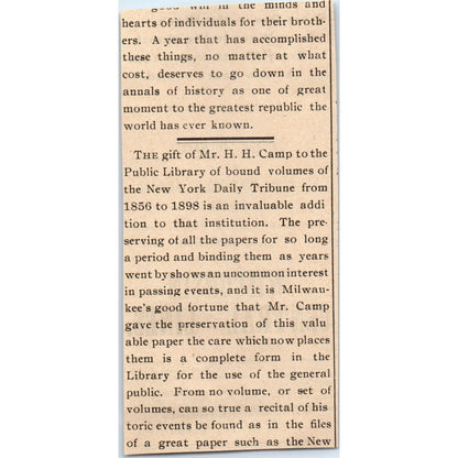 Wisconsin Central Lines Chicago Milwaukee & St. Paul 1898 Newspaper Clip AF7-E12