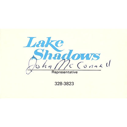 Lake Shadows Representative John McConnell Vintage Business Card SE3-B14