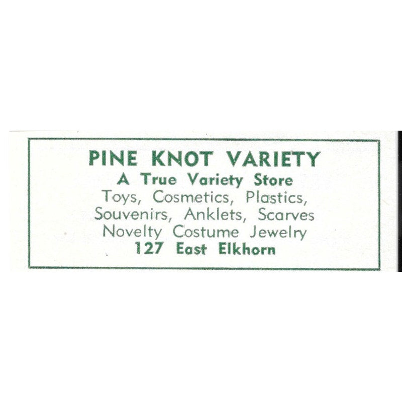 Pine Knot Variety Store 127 East Elkhorn 1957 Estes Park CO Ad AG4-S11