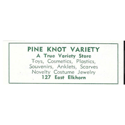 Pine Knot Variety Store 127 East Elkhorn 1957 Estes Park CO Ad AG4-S11