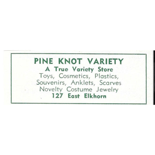 Pine Knot Variety Store 127 East Elkhorn 1957 Estes Park CO Ad AG4-S11