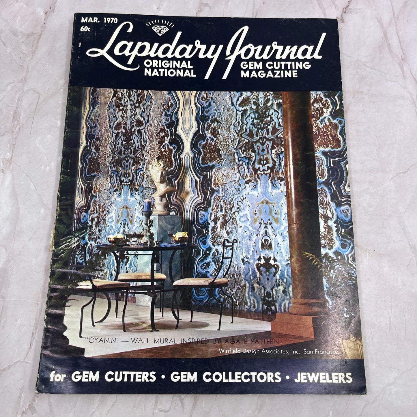 Cyanin Wall Mural Inspired by Agate - Lapidary Journal Magazine - Mar 1970 M28