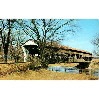 Big Darby Creek Union County Marysville Ohio Covered Bridge Postcard PC2