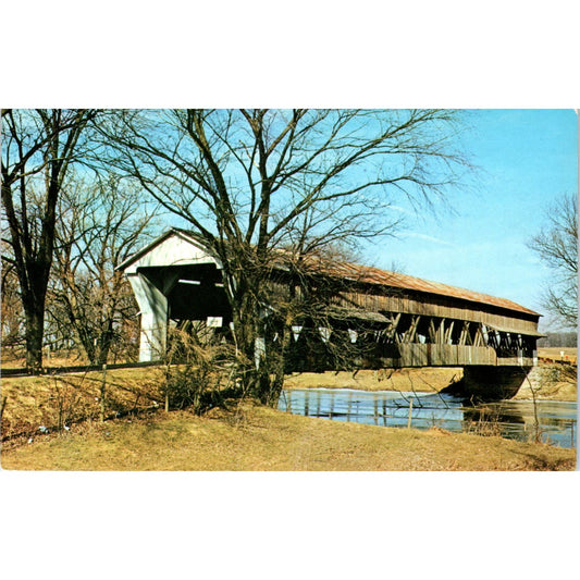 Big Darby Creek Union County Marysville Ohio Covered Bridge Postcard PC2