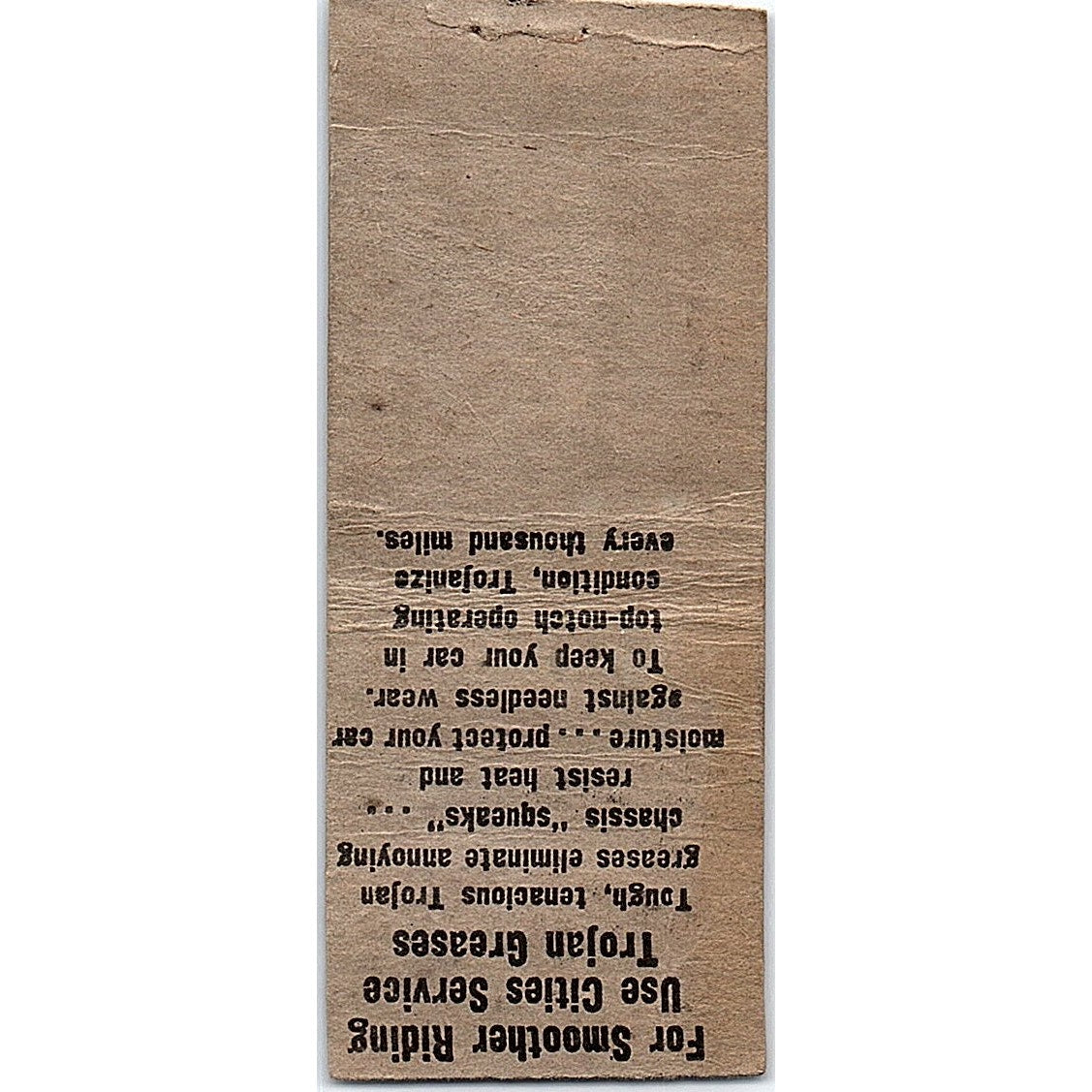 Highland Village Service Joe Menger Trojanize Vintage Matchbook Cover SC7-Y7
