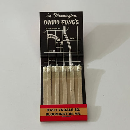 David Fong's Cantonese Food Bloomington MN Matches Vintage Matchbook SC4-R7