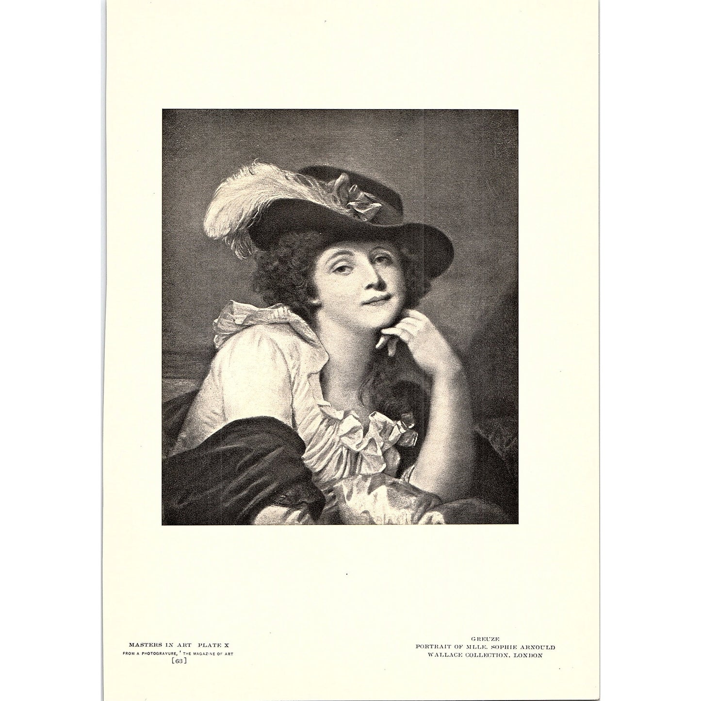 Portrait of Mlle Sophie Arnould - Greuze - 1904 Litho Art Print AF5-6