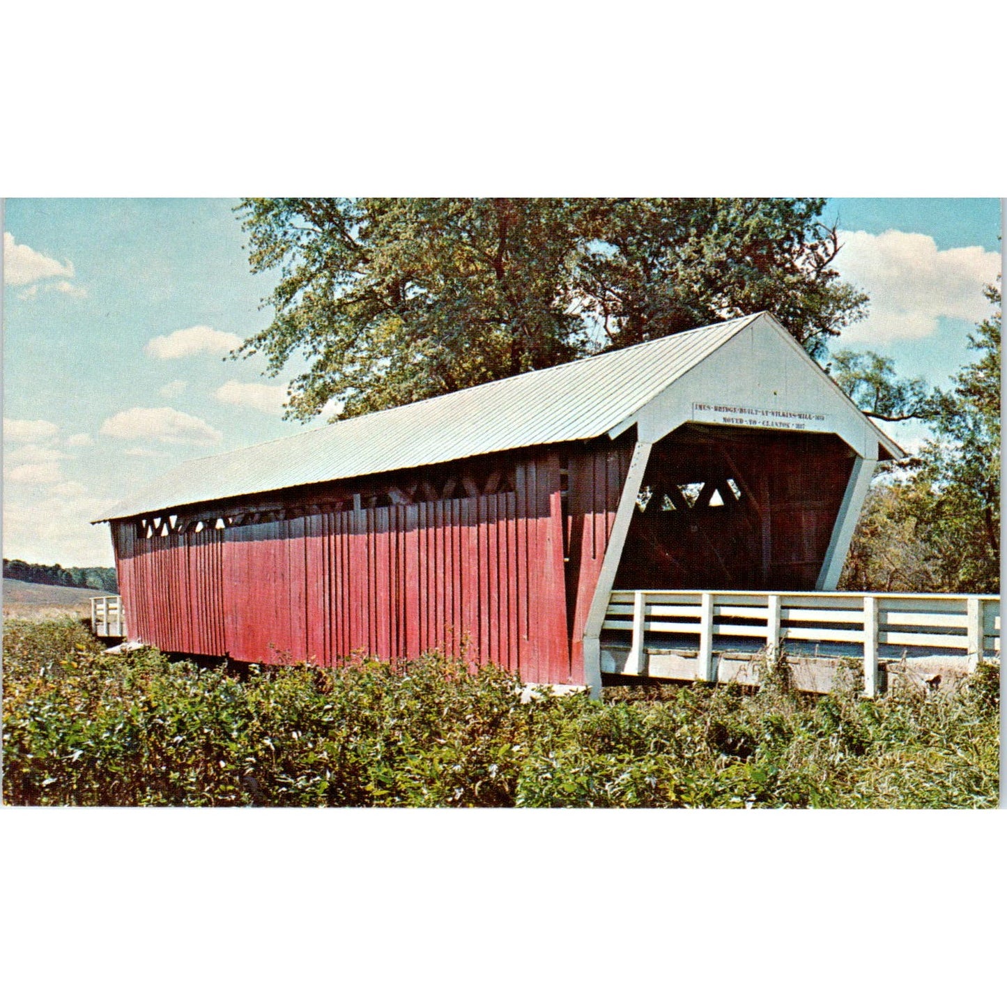 Imes Bridge Winterset Iowa Vintage Covered Bridge Postcard PC16