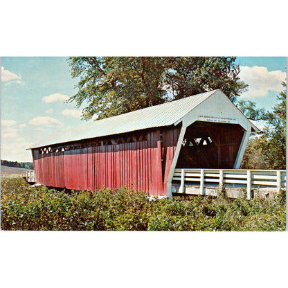 Imes Bridge Winterset Iowa Vintage Covered Bridge Postcard PC16