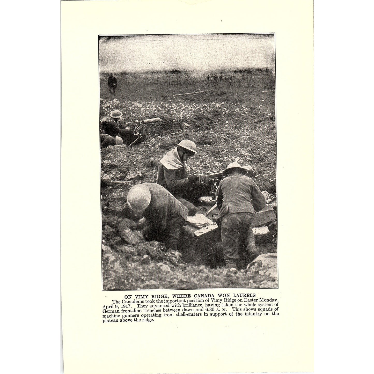 Canadian Forces on Vimy Ridge, Sir Arthur Currie 1919 WWI Print AF9-17