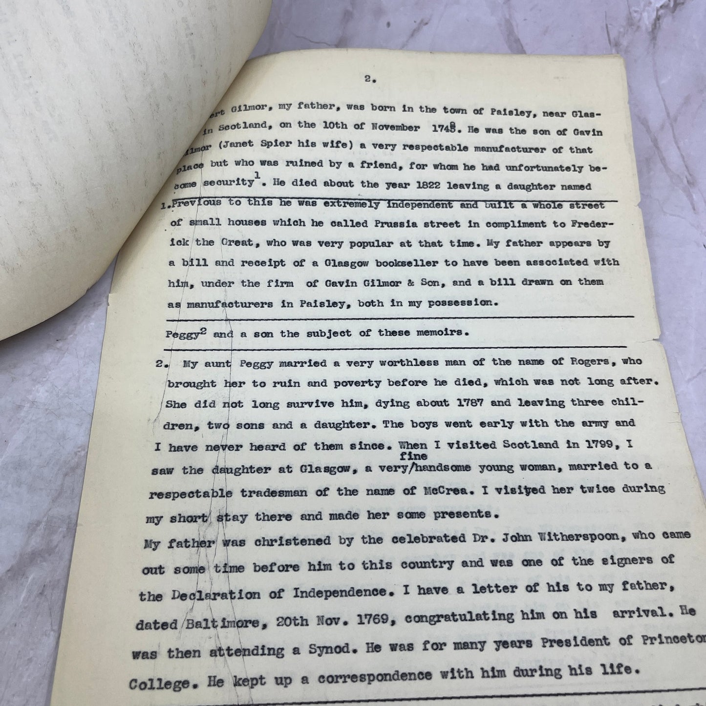 1920s Genealogy Packet - Memoirs of the Gilmore Family Robert Gilmor Jr D22
