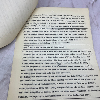 1920s Genealogy Packet - Memoirs of the Gilmore Family Robert Gilmor Jr D22