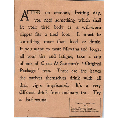 Chase & Sanborn's Original Package Teas Hartford 1901 Newspaper Ad AD8-H2