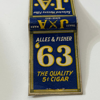 Alles & Fisher '63 Quality Cigar Vintage Matchbook Cover TB6-MB1-12
