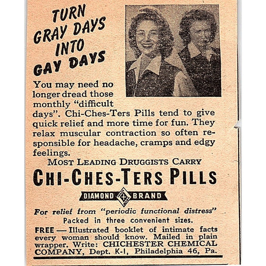 Chi-Chesters Diamond Brand Chichester Chemical Co Philadelphia 1948 Ad AF8-M4