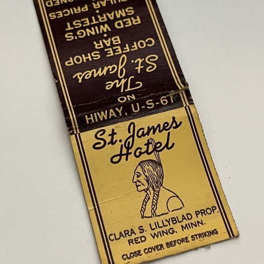 St. James Hotel Clara S. Lillyblad Red Wing MN Vintage Matchbook TB6-MB2-14