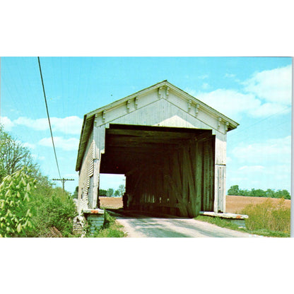 Rush County Indiana Ferree Covered Bridge Postcard PB10