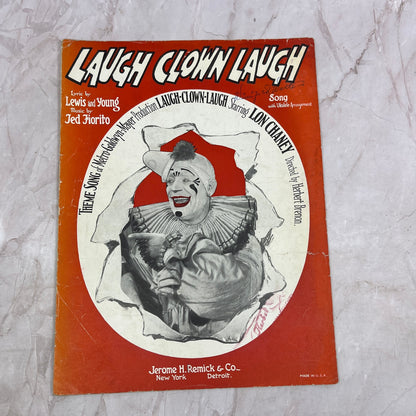Laugh Clown Laugh Lon Chaney Ted Fiorito Lewis Young Antique Sheet Music Ti5