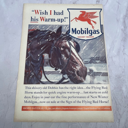 Mobilgas Socony-Vacuum Old Dobbin The Horse Walter Early 1940 Ad V14-8