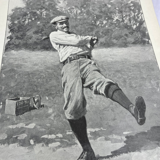 The Duffer - Golfing - Original 1904 A.B. Frost Art Print V14-3