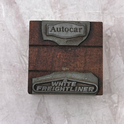 Retro Autocar White Freightliner Vintage Letterpress Printers Block Plate SF5