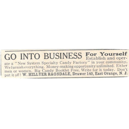 Go Into Business W. Hillyer Ragsdale East Orange NJ 1924 Magazine Ad AF7-SS4