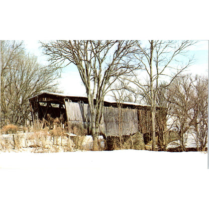 Johnson Creek Bridge Blue Licks State Park Vintage Covered Bridge Postcard PD3