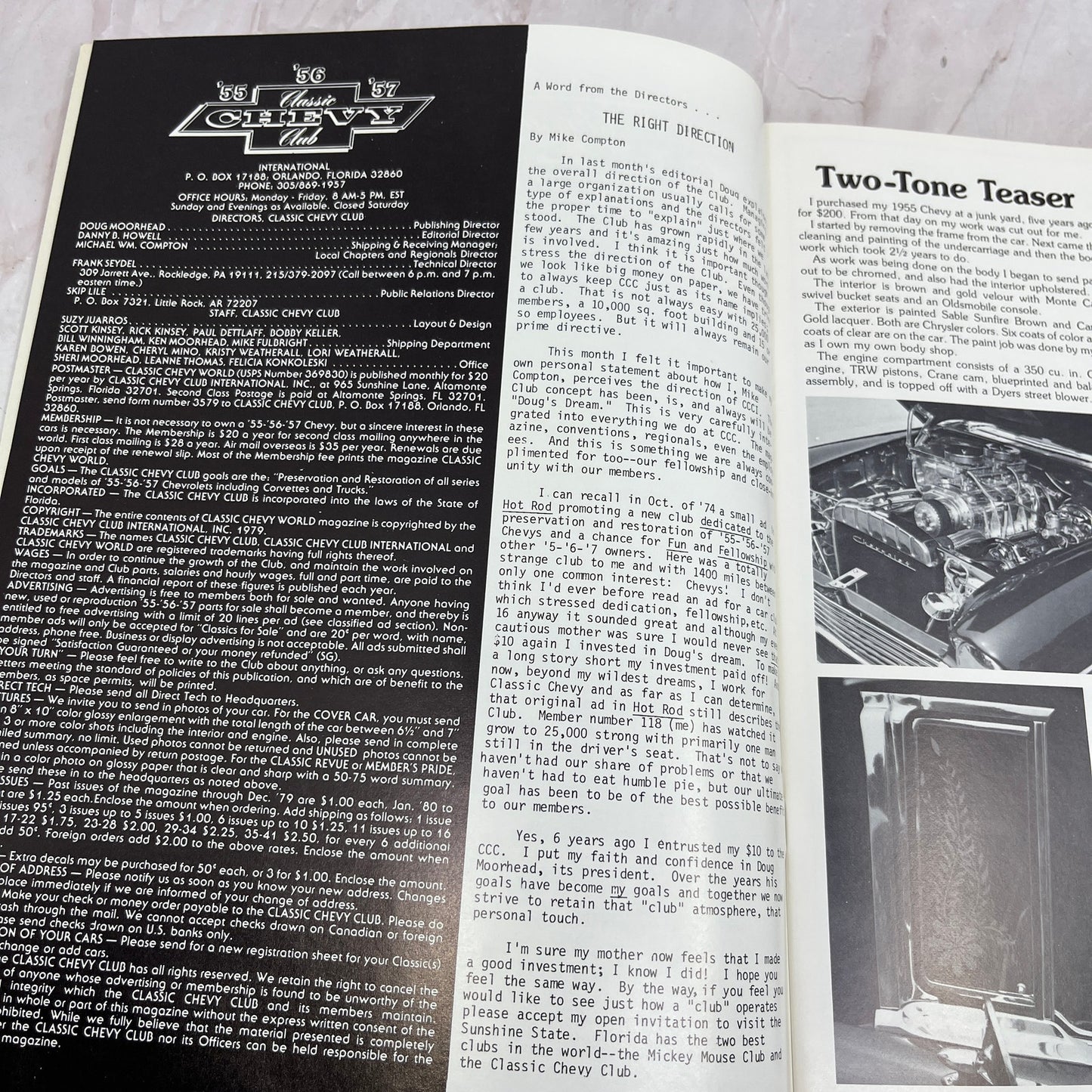 Turbo Flexible Cable - '55, '56, '57 Classic Chevy World Magazine - Oct 1980 M30