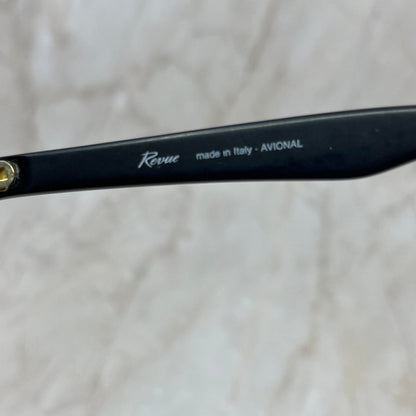 Revue Italy Black Metal & Acrylic Sunglasses Eyeglasses Frames TE9-G3-5