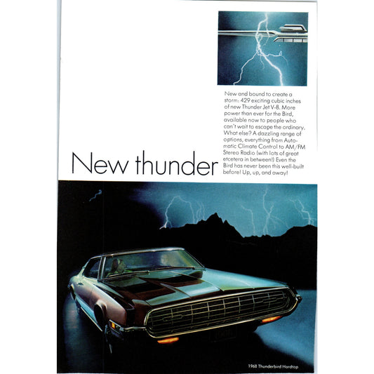 1968 Ford Thunderbird Hardtop Automobile Car - Vintage Magazine Ad D20