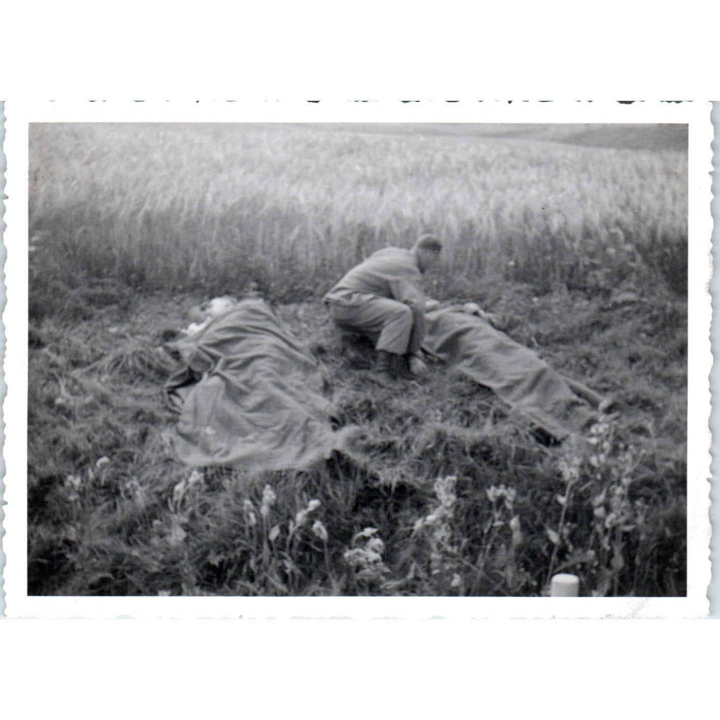 US Army Soldiers Schuttle & Bagget After Accident Postmortem c1954 Photo AF1-AP2