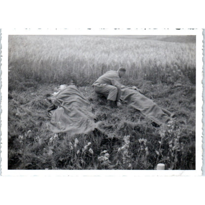US Army Soldiers Schuttle & Bagget After Accident Postmortem c1954 Photo AF1-AP2