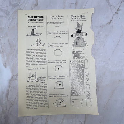 1936 Crafts for Children Clipped from Child Life Magazine FL6-1