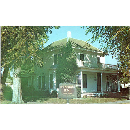 President Dwight Eisenhower Home Abilene Kansas Vintage Postcard PC12