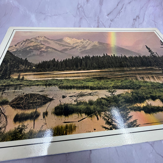 Mountain Lake Scene With Rainbow Vintage 11x17" Art Print V21