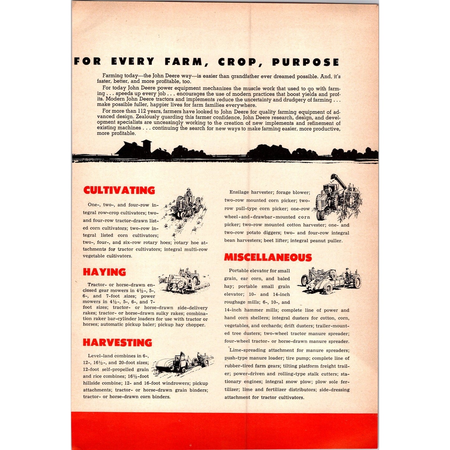 1949 John Deere Quality Equipment 2 Page Ad I16