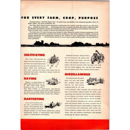1949 John Deere Quality Equipment 2 Page Ad I16