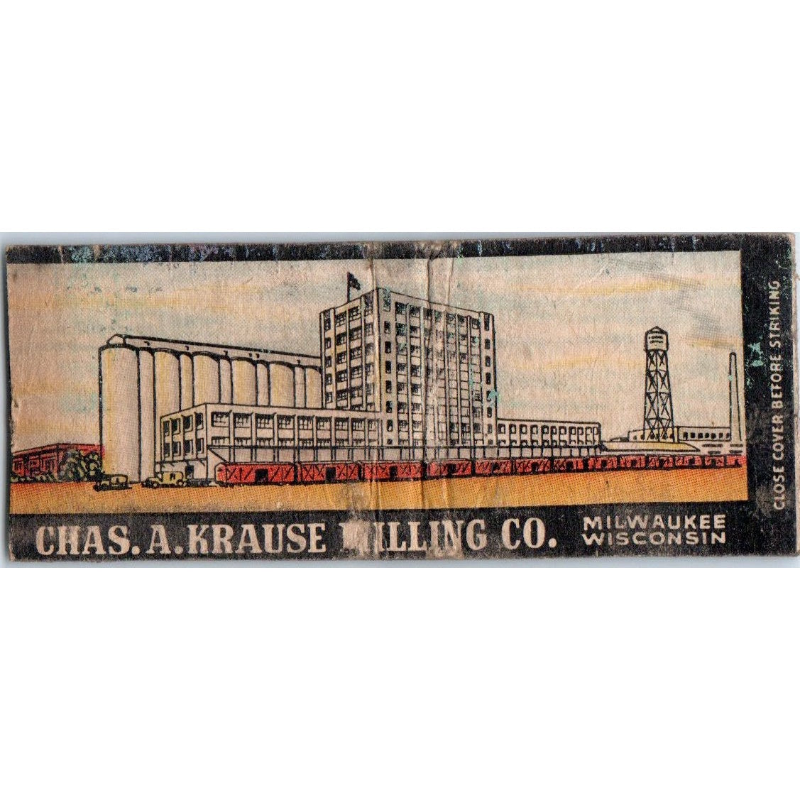 Chas. A. Krause Milling Co Milwaukee WI Vintage Matchbook Cover SD2-Y2