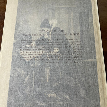 Queen Elizabeth Signing Death Warrant of Mary Stuart 1911 Engraving Print D19