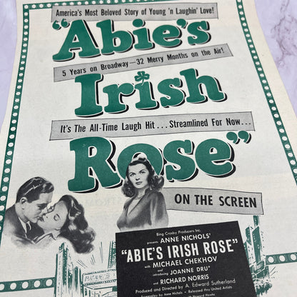 Abie's Irish Rose Anne Nichols Joanne Dru Richard Norris Vintage Ad 10x13 V17