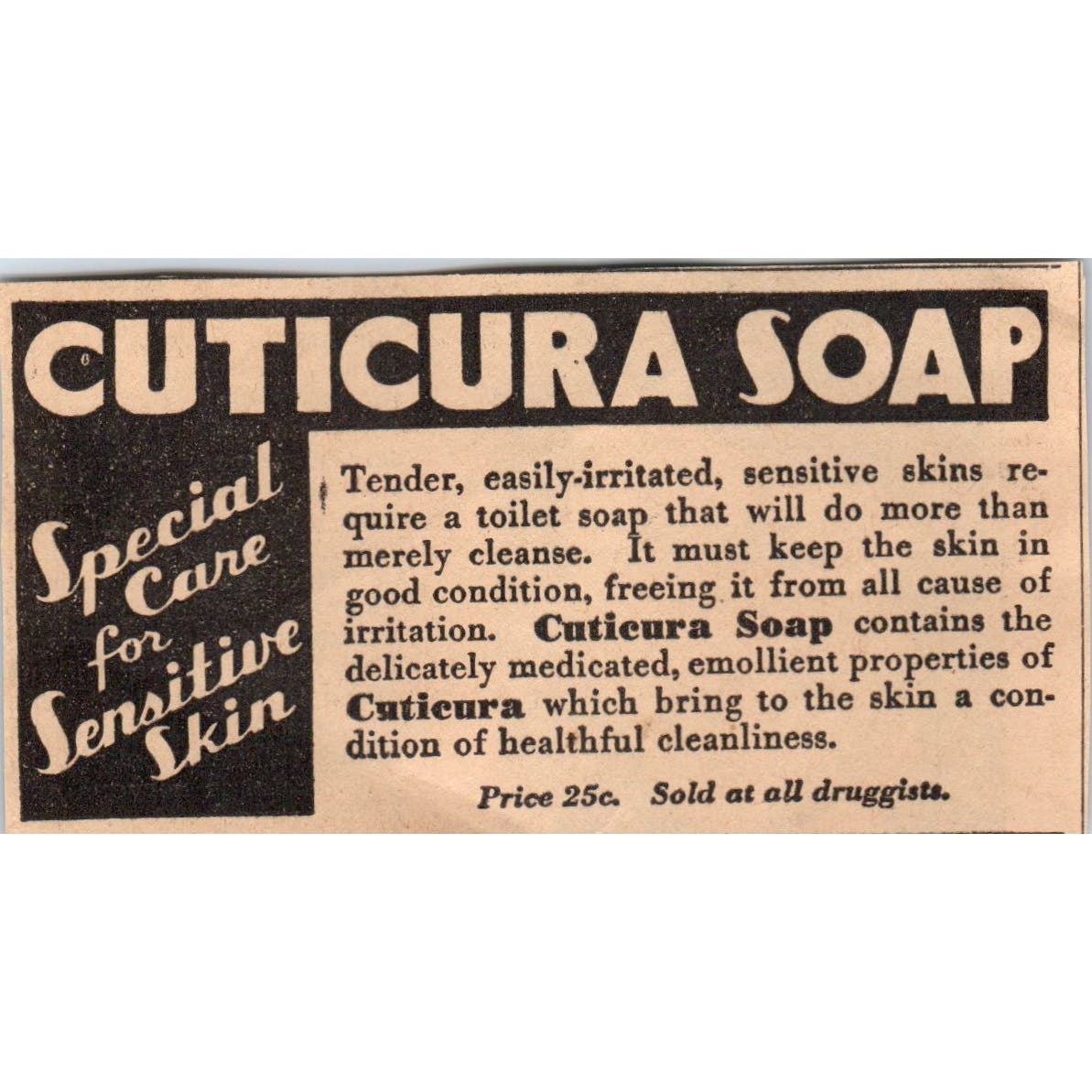 Cuticura Soap and Ointment 1935 Minneapolis Journal Advertisement AE7-N9
