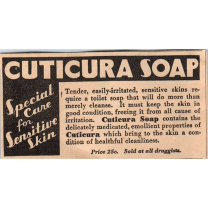 Cuticura Soap and Ointment 1935 Minneapolis Journal Advertisement AE7-N9