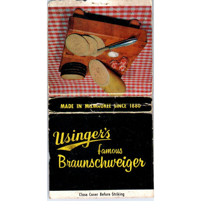 Fred Usinger Famous Braunschweiger Milwaukee Vintage Matchbook Cover SF4-Y6